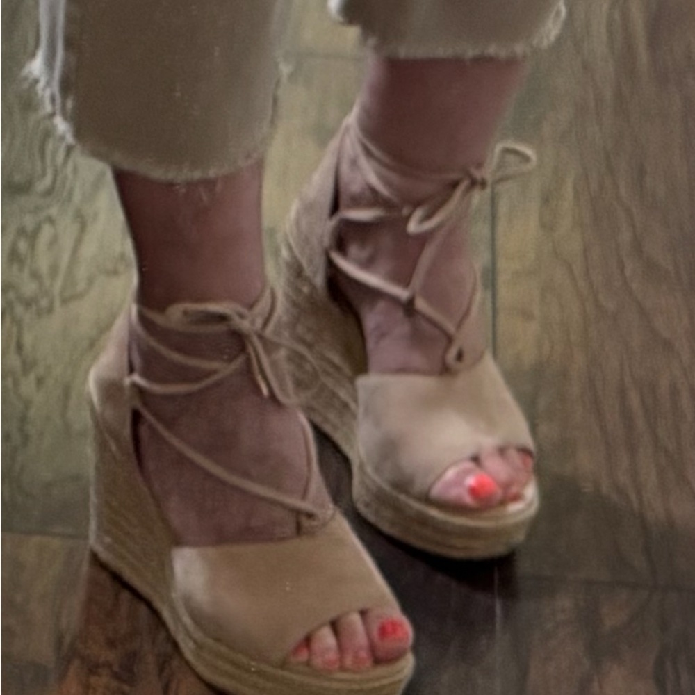 Coach Tan Espadrille Wedge Shoes with Ankle Strap - Picture 5 of 7